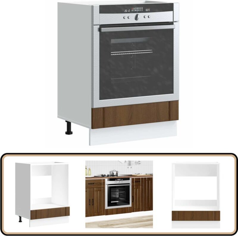 Herdumbauschrank Lucca Braun Eichen-Optik Holzwerkstoff - Vidaxl