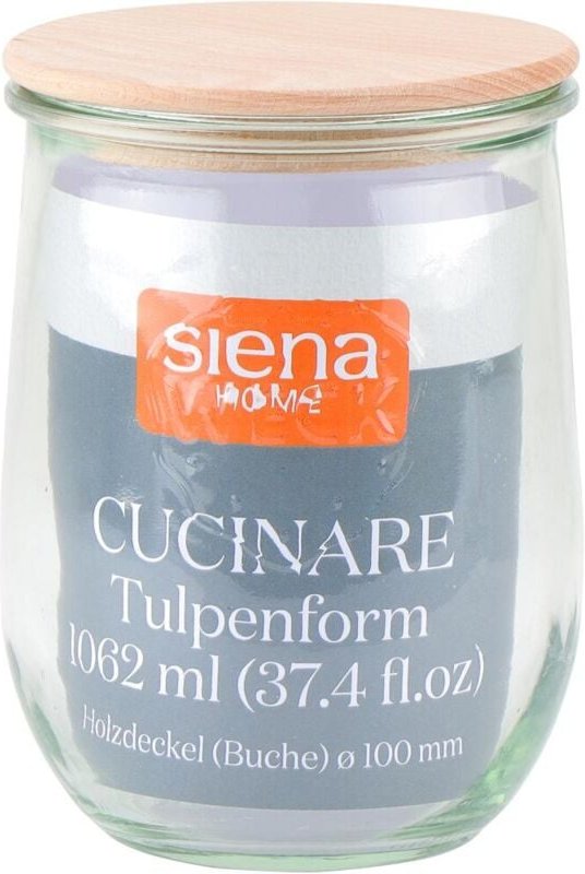 Siena Home - Tulpenglas 'Cucinare' hd 1,0 l Weck-Glas, Buchenholz