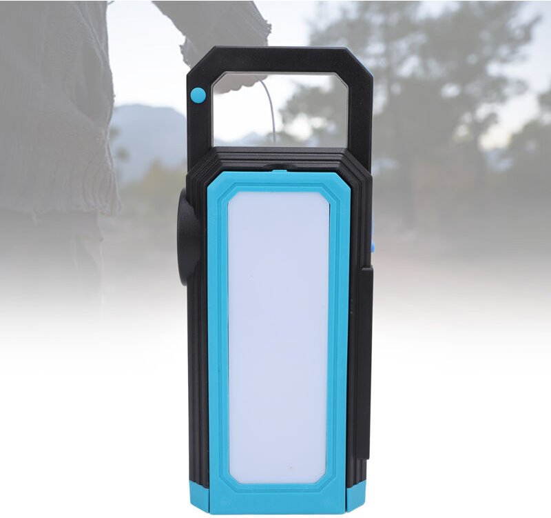 Multifunktionale, faltbare, doppelseitige Solar-Campinglaterne für Notfälle bei Outdoor-Aktivitäten, Blau