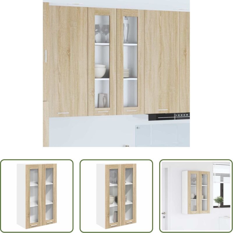vidaXL Küchenregal Sonoma-Eiche - Hängeschrank Sonoma-Eiche 60 x 31 x 100 cm Holzwerkstoff