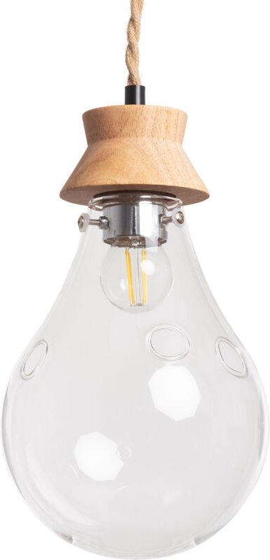 Efectoled - Pendelleuchte aus Holzseil und Kristall Kathu Bumbieris Natürlich