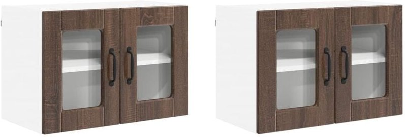 Küchenschrank mit Tür 2 pcs Braun Eichen-Optik 60 x 31 x 40 cm vidaXL