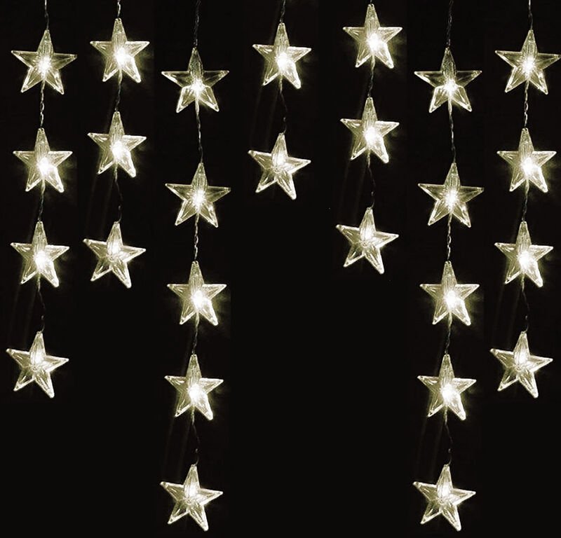 Mojawo - 40er LED-Sternenvorhang Innen und Außen warmweiß-MLK011W