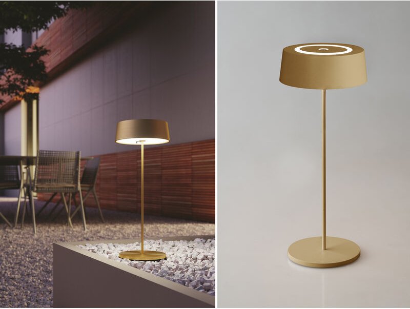 Outdoor Akku led Tischleuchte cocktail Gold, Dimmbar Höhe 29,5cm