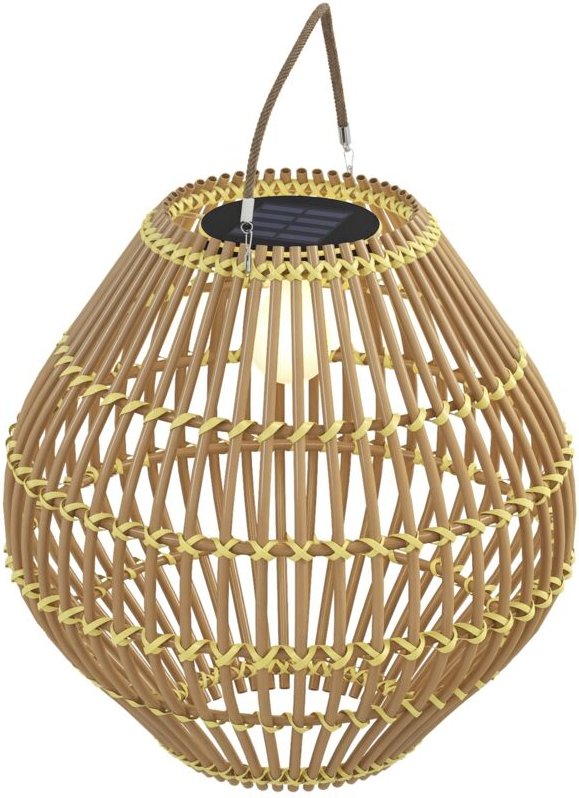 Solarleuchte, Rattan Gartenleuchte, Wasserdichte Solarlampe mit Lichtsensor, led Gartenlampe mit Trommel-Design, für Ter...