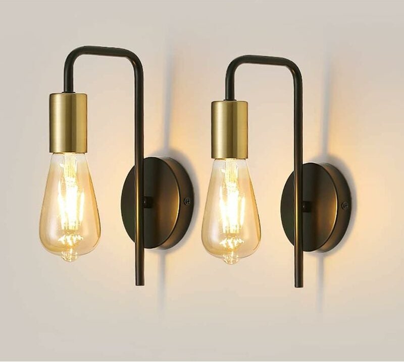 Comely - Vintage Wandleuchte 2er Pack, Industrielle Innenwandlampe, Retro Eisen Wandstrahler für Schlafzimmer Flur Bar, ...