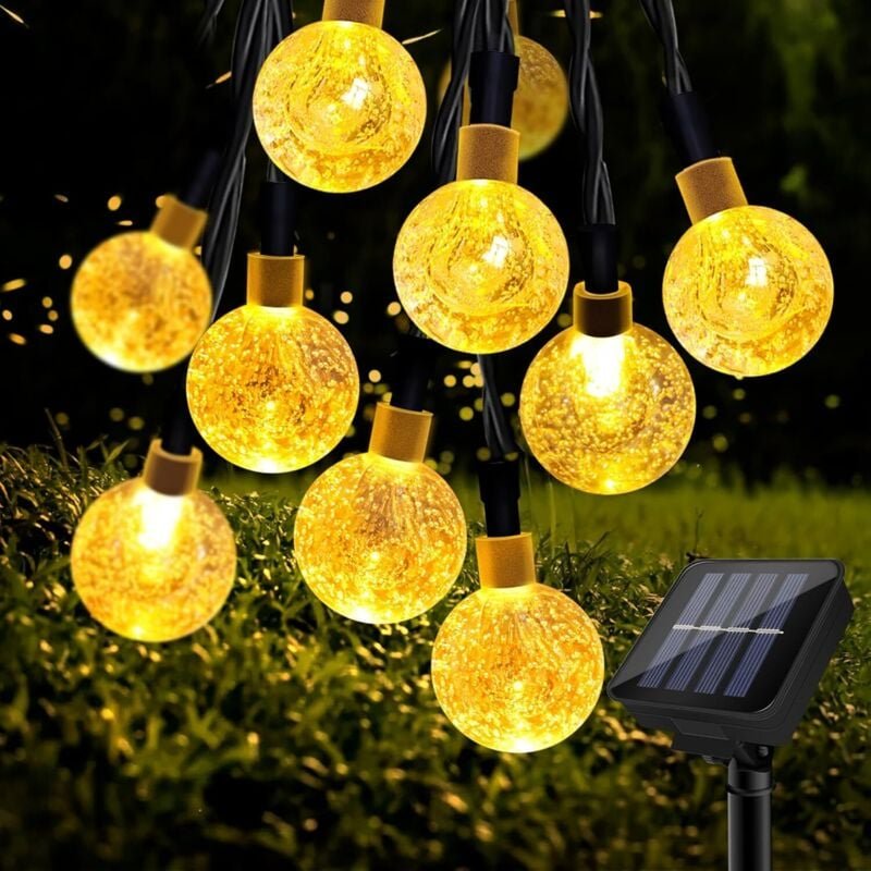 Guirlande Lumineuses Solaires Exterieur, 11M 60 led Guirlande Lumineuse Solaire Étanche, 8 Modes Guirlande Solaire Exter...