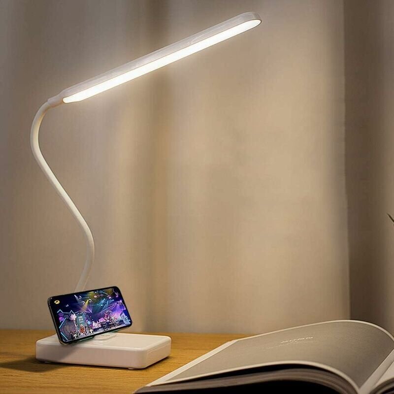 Dolaso - USB-wiederaufladbare kabellose LED-Schreibtischlampe, 2000 mAh, batteriebetrieben, Touch-Steuerung, 3 Farben, 6...
