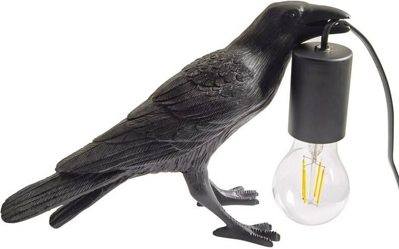 Raben-Tischleuchte aus Harz „Corb“