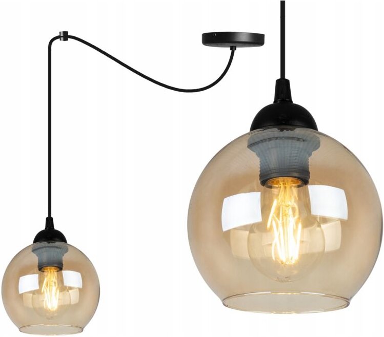 Elegante Spinnen-Hängelampe Mit Glasschirm