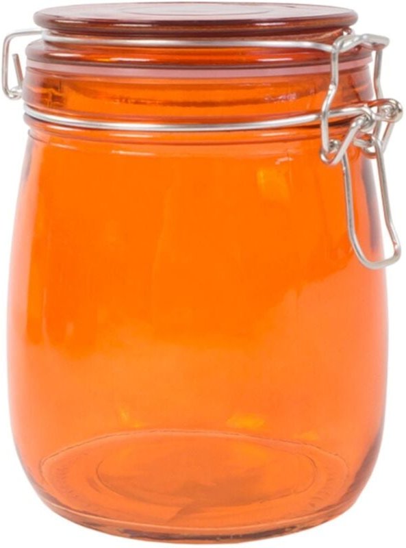 Drahtbügelglas 750ml Bügelverschluss Vorratsglas Einmachgläser Einweckglas Glas - orange