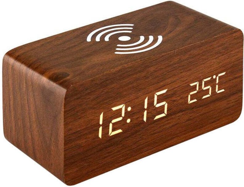 Digitaler Wecker, rechteckig – braun