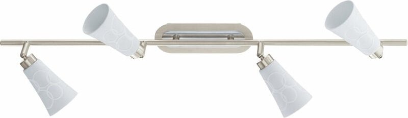 Eglo - Deckenlampe Deckenleuchte Spotlampe Spotleuchte Spotleiste, 4 Flammig Spots beweglich, Stahl Keramik Nickel matt ...
