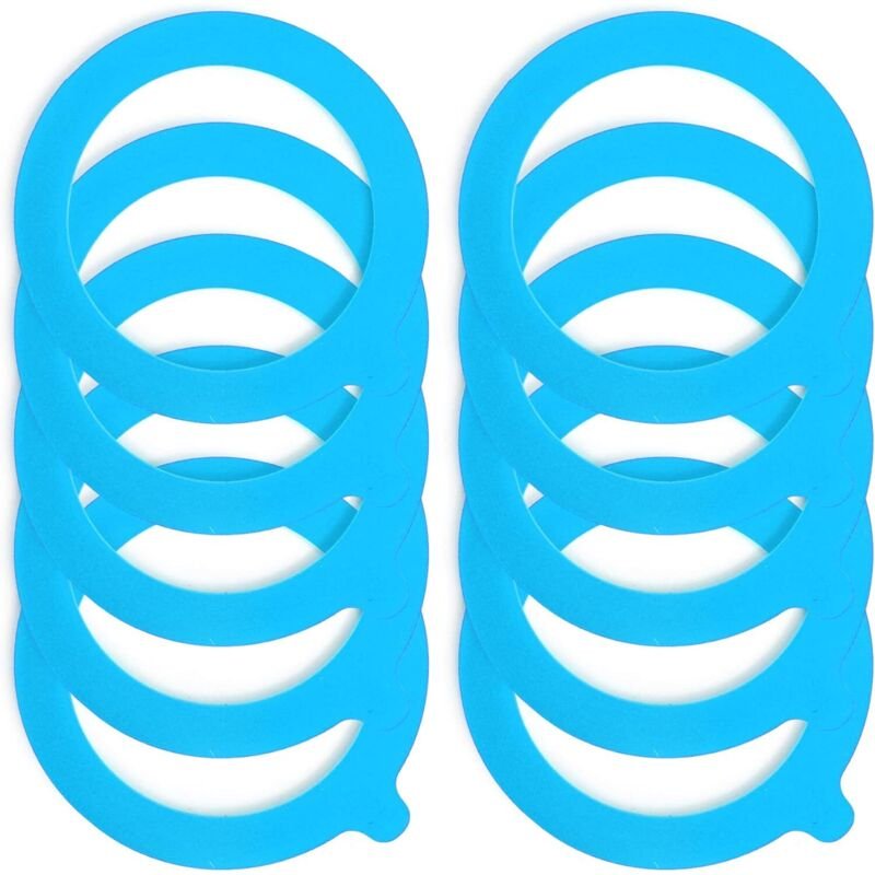 Einmachgläser mit Gummidichtung (10er-Packung) - 70 x 95 mm (blau)