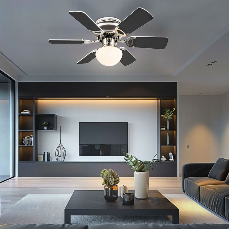 Globo Lighting - led Decken Lampe Küchen Büro Ventilator Raum Kühler Leuchte Zugschalter Rechts- Linkslauf