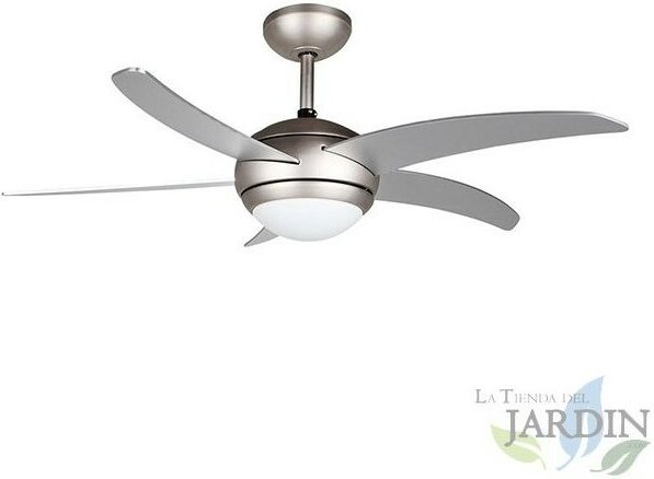 Suinga - Deckenventilator mit Licht und Fernbedienung, 5 Flügel, Leistung 55 w und 3 Geschwindigkeiten