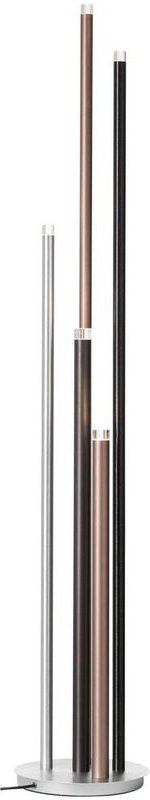 Lampe Cembalo led Standleuchte 5flg alu/schwarz/braun 5x 4W led integriert, 362lm, 3000K Mit Fußdimmer stufenlos dimmbar...