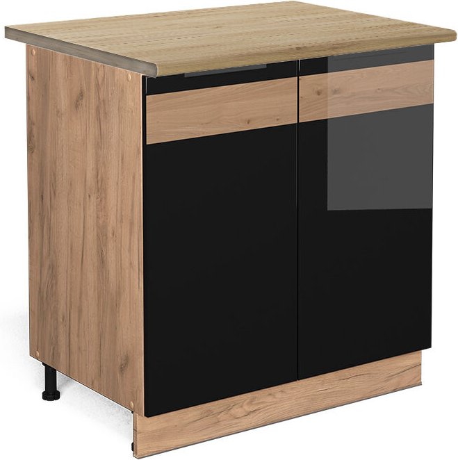 Vicco - Herdumbauschrank R-Line, Anthrazit Landhaus, 60 cm , ap Marmor