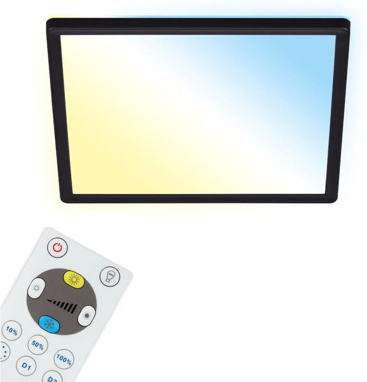 Briloner - led Panel Dimmbar Fernbedienung Ultraflach cct 18W schwarz Kunststoff