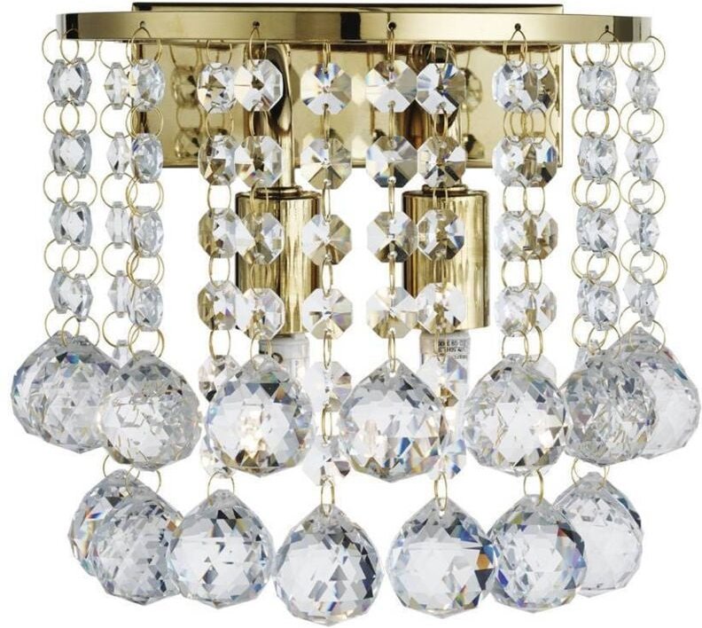 Searchlight Hanna - 2 Licht Innenwandleuchte Gold mit Kristallen, G9