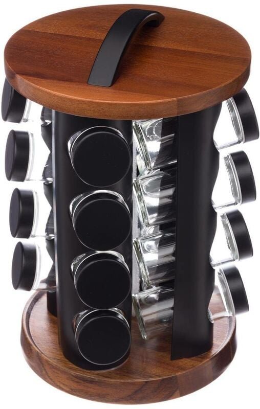 5five Simply Smart - Drehbarer ständer akazie 16 gewürzgläser - 5five