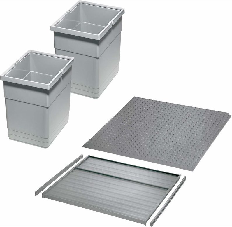 So-tech - Ninka Abfalltrennsystem eins2vier kb 450 mm (2 x 13,5L) alugrau für Seitenstärke 16 mm