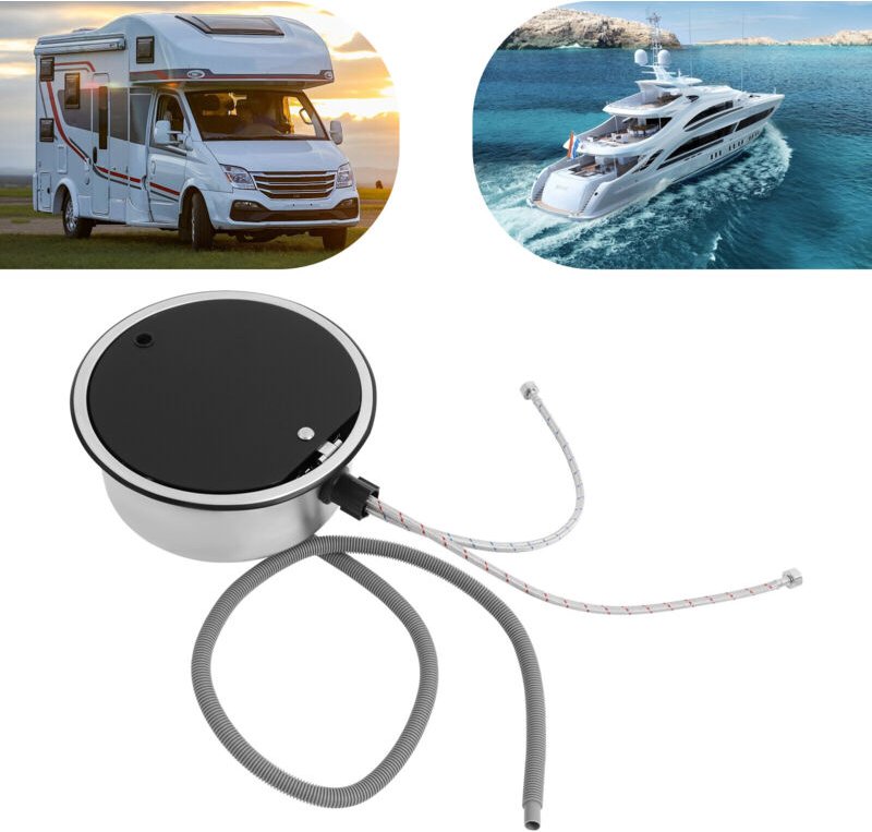 RV Kitchen Sink, RV Kitchen Sink with Folding Faucet, Stainless Steel RV Kitchen Sink