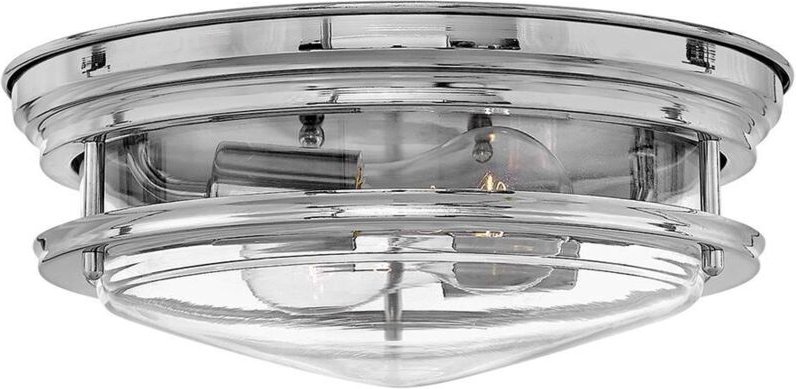 Hadrian Hinkley 2 Light Flush Mount Chrom mit Glas IP44