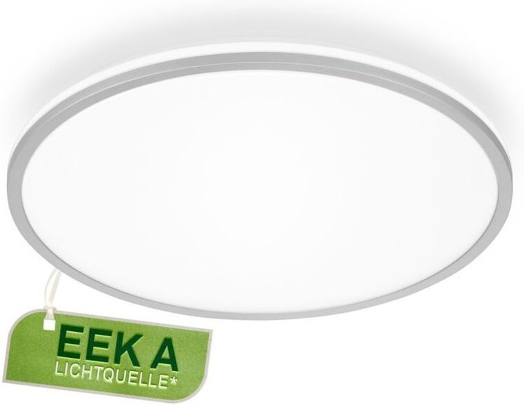 Pulap a eek a led Deckenlampe, eek a, 50.000h Licht, Indirektes Licht, Neutralweißes Licht, Chrom-Matt, Ø33 x 6 cm - Bri...