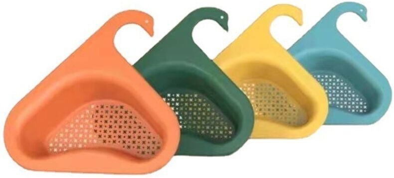 Verdickter dreieckiger Spülbeckenhalter, schwanenförmiger Spülbecken-Siebkorb, Küchenabtropfgestell für Obst, Gemüse, Ab...