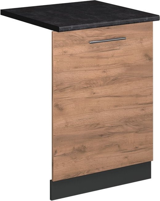 Geschirrspülblende Fame-Line, Goldkraft Eiche, 60 cm , AP Anthrazit, Vicco