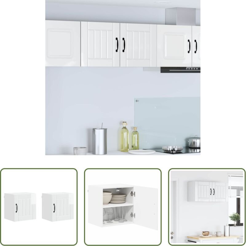 vidaXL Küchenorganisation - Küchenschrank 2 pcs Hochglanz Weiß 40 x 31 x 40 cm