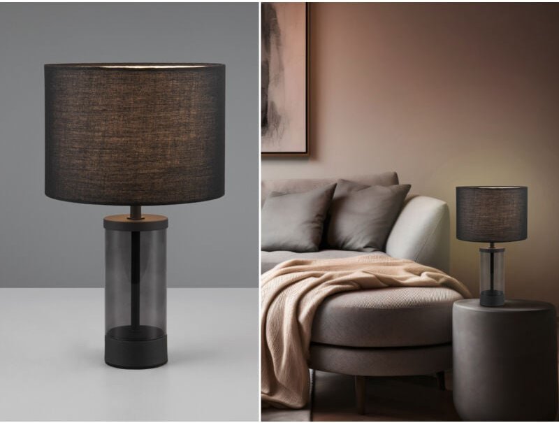 Trio Leuchten Tischleuchte Grazia E14, schwarz, Metall/Glas Lampen