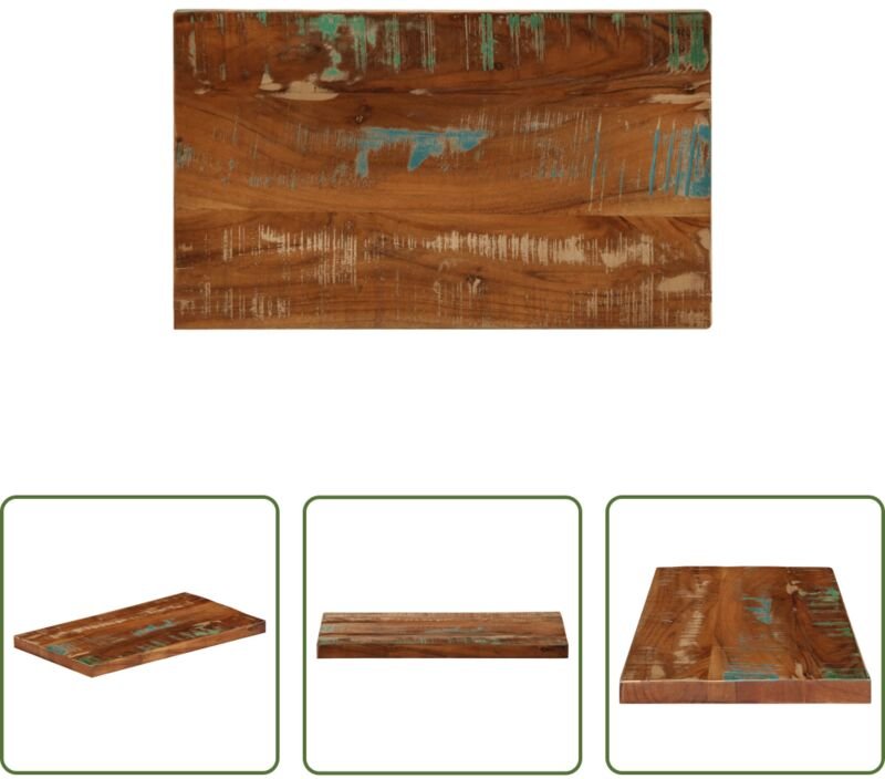 Massivholz Tischplatte - Tischplatte 60x20x2,5 cm Rechteckig Altholz Massiv