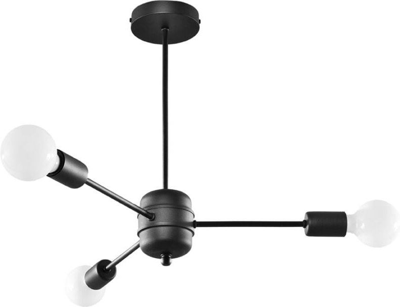 Ledbox - Sollux Lighting Lango Multi Arm Semi Flush Deckenleuchte, Schwarz, 3x E27