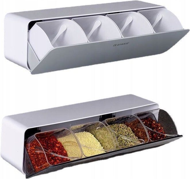 KÜCHENREGAL Haferflocken- und Gewürzspender 8 Plätze 2 BEHÄLTER Organizer 30cm