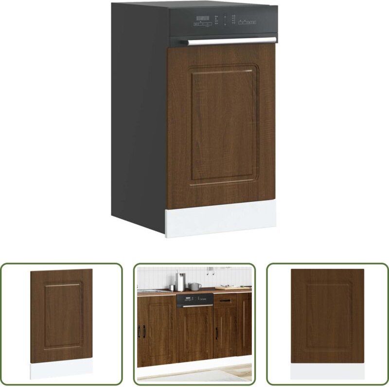 vidaXL Spülmaschinenblende - Geschirrspülerblende Kalmar Braun Eichen-Optik 45x1,5x67 cm