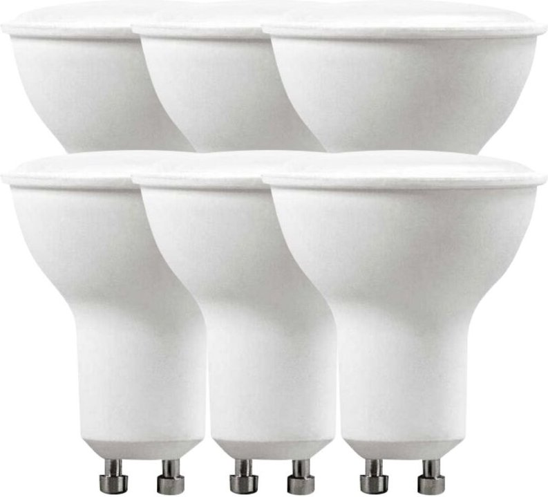 V-tac - GU10 LED-Strahler, 4,5 w, 100°, mattierte Abdeckung, Warmweiß (6er-Box)