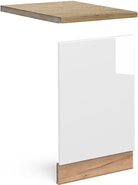 Vicco - Frontblende Fame-Line, Weiß Hochglanz, 45 cm , ap Eiche