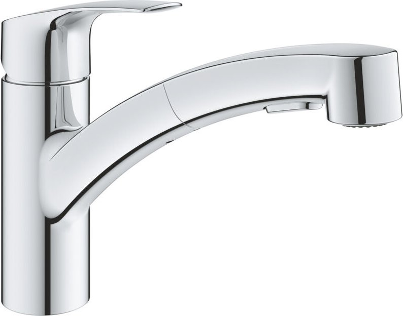 Grohe Eurosmart Einhebel-Spültischmischer 1/2″ mit herausziehbarer Doppelstrahlbrause, Chrom (G3030510F)