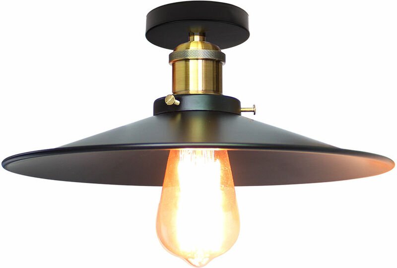 Wottes - Retro Industrielle E27 Deckenleuchte Schlafzimmer Wohnzimmer Küche Kreative Deckenlampe 30CM