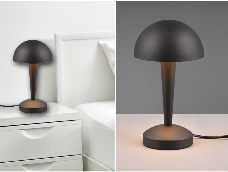 Reality Leuchten - led Tischleuchte canaria aus Metall mit Touchfunktion Schwarz Gold, Höhe 26cm