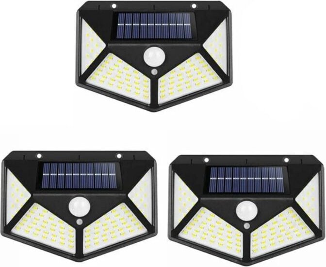 3er-Pack Solarleuchten für den Außenbereich, 270 Abstrahlwinkel mit Bewegungssensor, IP65 wasserdichte solarbetriebene W...