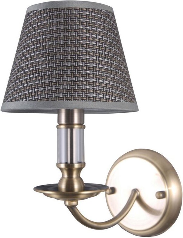 Italux - Zanobi - Klassische Wandleuchte Antik Bronze 1 Leuchte mit Grauton, E14