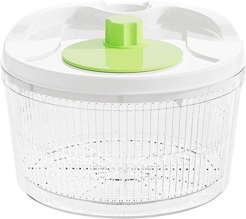 Salatschleuder & Gemüsewascher – Multifunktionaler Abtropfer für Blattgemüse, mit rutschfester Basis und Auffangschale, ...
