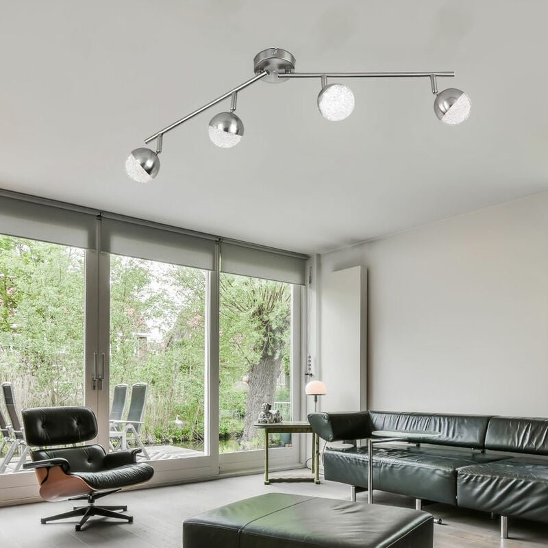 Led Deckenleuchte Spotleiste Deckenlampe 4 flammig Strahler beweglich, 4x 4,5W 4x380lm 3000K, LxBxH 78x17x9 cm Action 92...