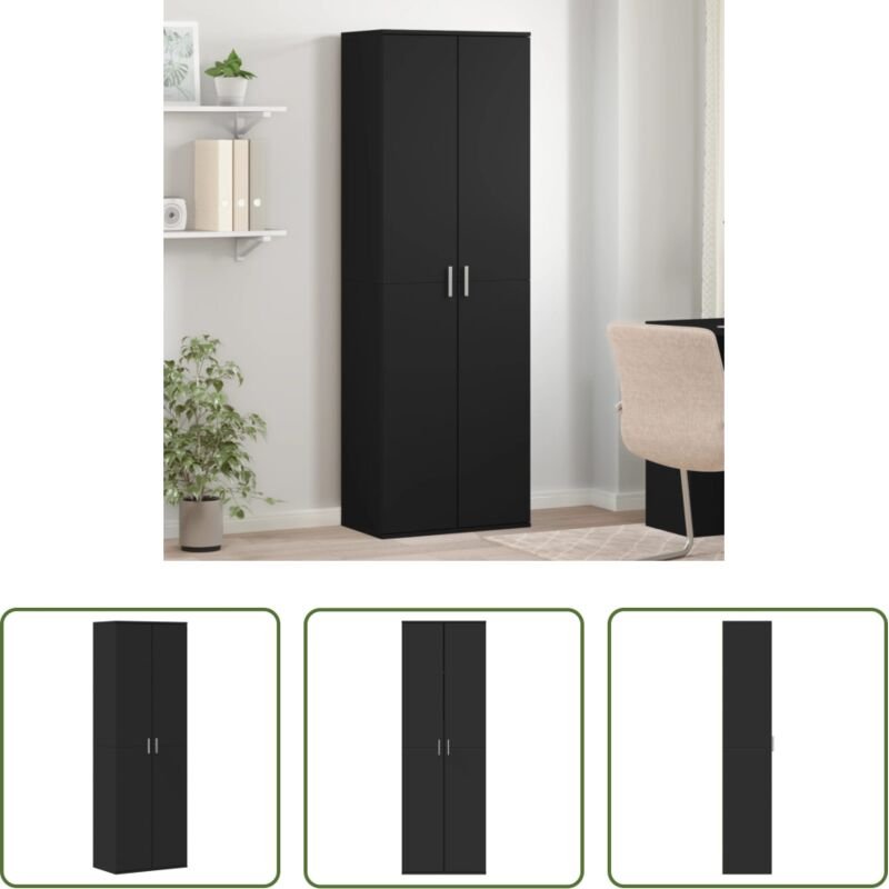 vidaXL Schrank - Highboard Schwarz 60x35x180 cm Holzwerkstoff