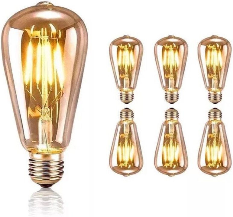 Vintage E27 LED-Glühbirne, dekorative ST64 Edison-Glühbirne, warmweiß, 4 W (entspricht 40 W Glühlampe), antike Retro-Dek...