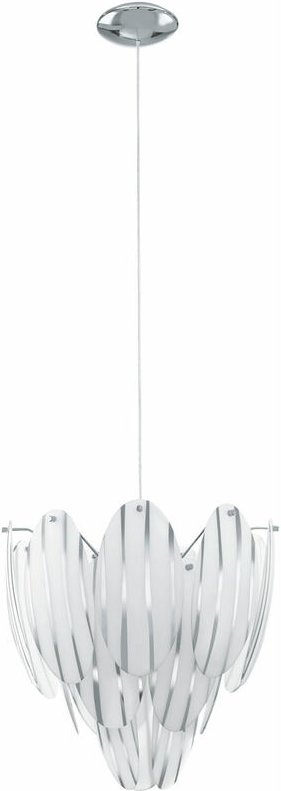 Eglo - Design Decken Pendel Leuchte Hänge Lampe Glas Dekor Chrom Beleuchtung 92502