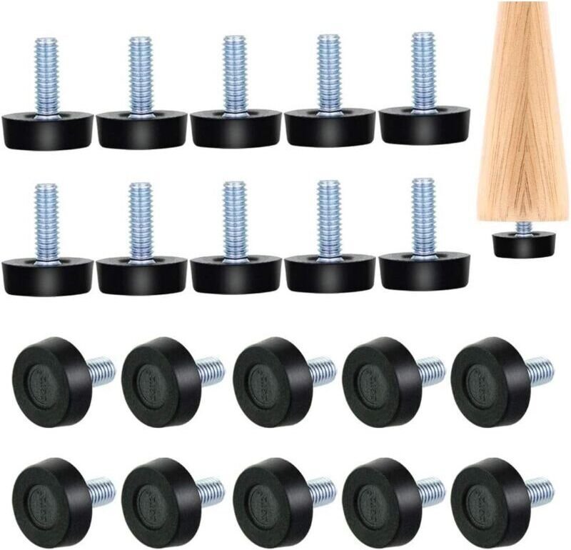 Set mit 22 Nivellierfüßen – verstellbar und kompakt – Schrauben mit M8-Gewinde – 23 x 27 mm – ideal für Möbel und Stühle